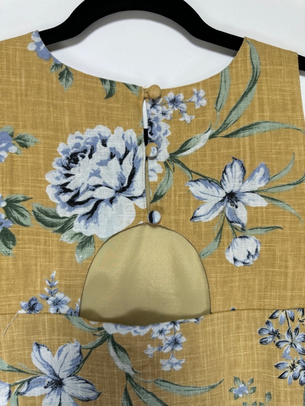 RW&CO Linen Blend Shift Dress Yellow Floral Sleeveless Pocket Size XL - Picture 6 of 9